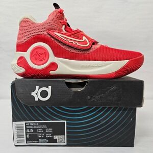 Nike KD Trey 5‎ X Basketball Shoes DD9538-601 Red Coconut Milk Women's Size 6